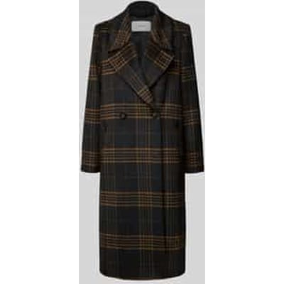 Maxi Blazer Mantel in Gemêleerd Wol met Prince de Galles Motief Dames COMMA