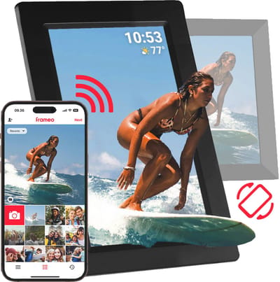 Digitale Fotolijst met WiFi - Frameo App - 10.1 Inch HD - Touchscreen - Foto's en Video's - Fotokader - Digitaal Fotolijstje - Digital Photo Frame - Fotolijsten - Cadeaus voor Hem - Zwart - Silvergear
