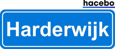 Hacebo - Plaatsnaam Sticker - 29x10 CM - Harderwijk sticker - Verkeersborden sticker - grappige cadeaus - Harderwijk