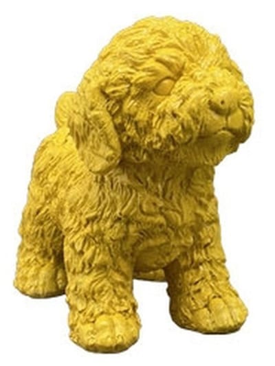 Beeld hond poedel geel 18 cm Exner