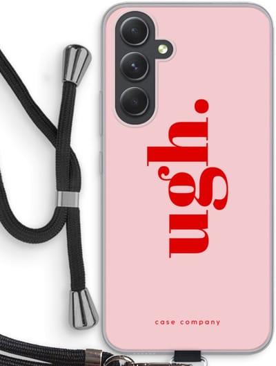 Case Company® - Hoesje met koord geschikt voor Samsung Galaxy A54 hoesje met Koord - Ugh - Telefoonhoesje met Zwart Koord - Bescherming aan alle Kanten en Over de Schermrand