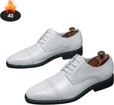 Livano Nette Schoenen Heren - Business Schoenen - Bruiloft - Kantoorschoenen - Met Veters - Wit - Maat 40