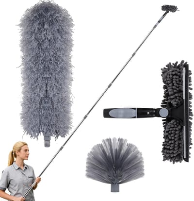 Telescoop Staubwisser - Reinigingsset - Hoge Oppervlakken - Verstelbaar 4.5m - 4 Delig - Set A