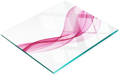 Multifunctionele decoratieve snijplank van gehard staal voor de keuken, roze lijnen, 60x52 cm