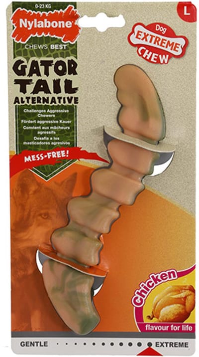 Nylabone Extreme Chew Gator Tail - Kauwspeelgoed - Kipsmaak - Voor honden tot 23 kg