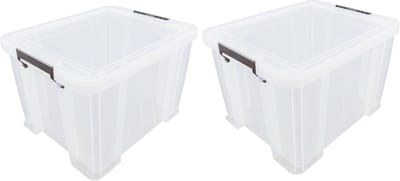 Whitefurze - 2x - Opbergbox - 36 liter - Transparant - 47 x 38 x 31 cm