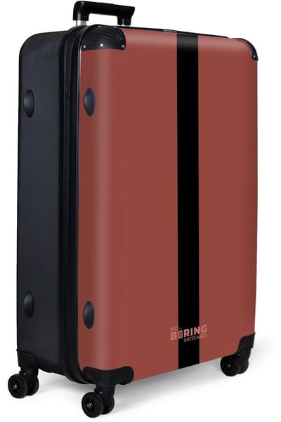 NoBoringSuitcases.com® - Koffer groot - Reiskoffer lichtgewicht - Rood met zwarte streep - Rolkoffer met 4 wielen - Grote trolley XL - 98 liter bagage