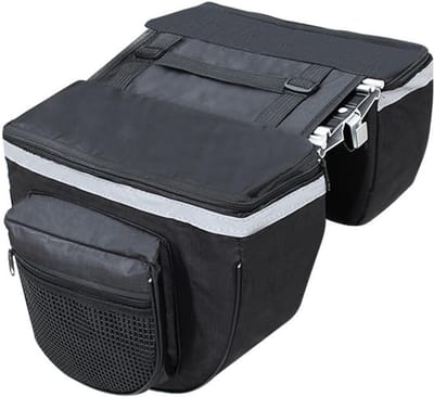 KZQ Multifunctionele Fietsentas Voor Achterdrager Met Grote Capaciteit - Waterdichte Dubbele Tas Voor Mountainbike Racefiets En Outdoor - Zwart