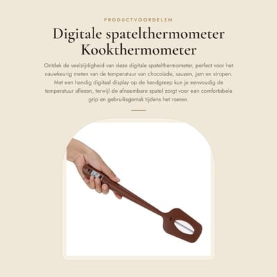 Dailygoods- Spatelthermometer Digitaal - Voedselthermometer - Kook/Suikerthermometer - Temperatuurbereik 32-320°C - Afneembare Spatel - Digitale Display