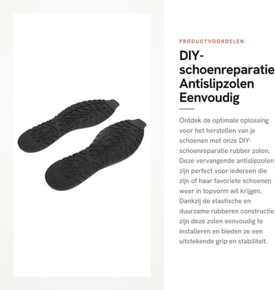 Dailygoods- Antislipzolen Duurzaam - Rubber Vervangzolen - Snijbaar - Eenvoudig Te Installeren - Antislip Effect - Elastisch Materiaal - Schoenzolen