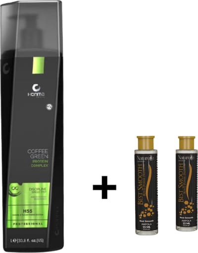 Honma Tokyo Coffe green 1000ml sterke formule zonder formaldehyde + Naturelle Royal Power Premium Best Smooth Ampul 15