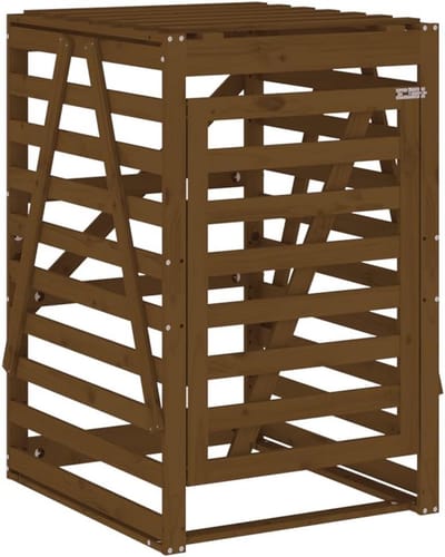 Afvalcontainer Berging - Vuilnisbak Omkasting - Tuin Opbergen - Massief Grenenhout - 84x90x1285 cm - Honingbruin