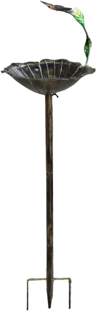 Stevig Staand Vogelbad van IJzer – Vintage Vogelbad voor Buiten, Tuin, Patio en Erf - Vogel Drinkbak, Tuinornament