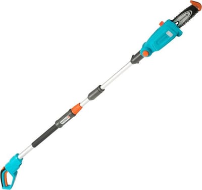 Thuys – Takkenschaar – Telescopische Accukettingzaag – ZONDER Accu – Takkenzaag – 4m Bereik – 20cm Zaaglengte – Inclusief Draagriem – Blauw