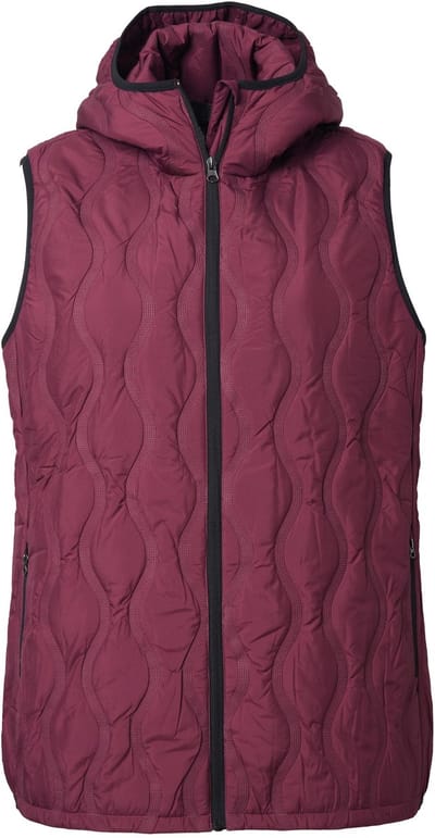 Ulla Popken - Dames - HYPRAR bodywarmer met gelaserd stiksel waterafstotend - Donker kersenrood - Maat 58+