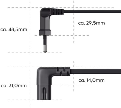 Hama Stroomsnoer met 90°stekker 5m zwart