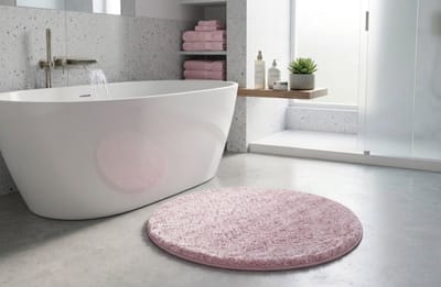 FLOORDIREKT Badmat SKY - Badmat in Vierkant & Rond - Antisliprug - Roze - Rond - 120 cm