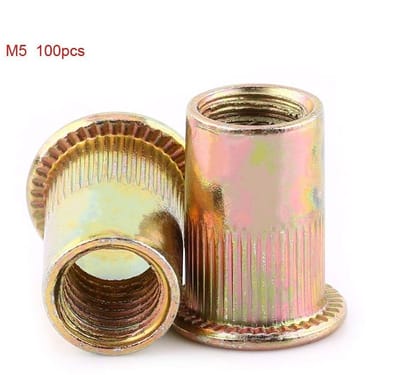 Dailygoods- Klinknagelmoer Metrisch - Koolstofstaal - 100 Stuks - Corrosiebestendig - Roestbestendig - Platte Bevestiging - Schroefmoer