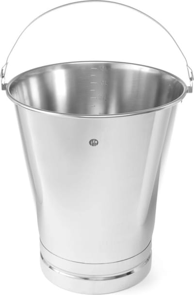 Seau Gastronomique pour la cuisine en acier inoxydable avec anneau et graduation 15L - Hendi 516720
