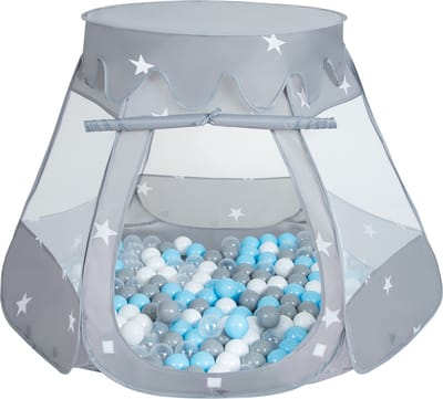 Selonis Speeltent 200 ballen 105x90cm - Ballenbak Ballen - Speelhuisje binnen - Speelhuis kinderen - Tent baby - Ballenbaktent - Grau