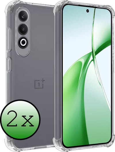Hoesje 2 Stuks - Geschikt voor OnePlus Nord CE4 - Sterk & Shockproof - Siliconen Case - Back Cover - Telefoon Hoes Shock Proof - Transparant