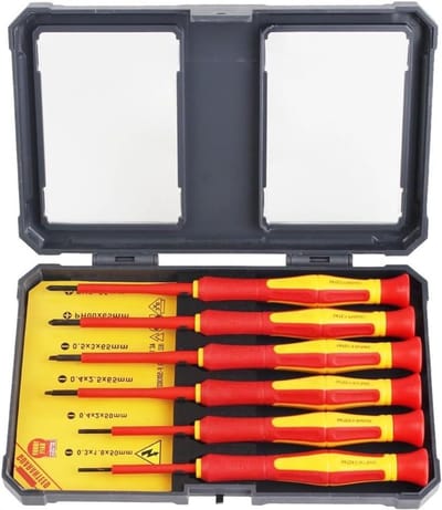 Schroevendraaier Set - Isolatie gereedschap - Veilig klussen - 1000V Nominaal - 6 Stuks - Zwart