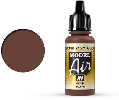 Vallejo Hobbyverf Acrylverf - 71271 Model Air German Red Brown - Acryl Verf flesje - 17 ml