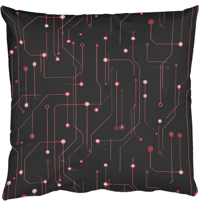 Sierkussens - Kussentjes Woonkamer - 50x50 cm - Lijnen - Netwerk - Stippen - Rood