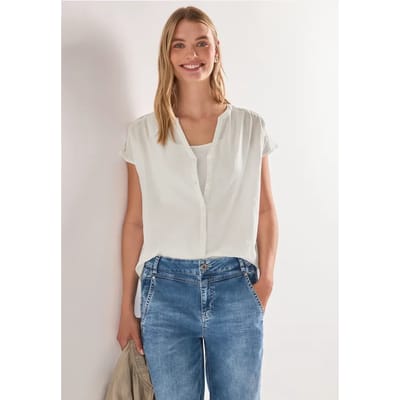 Blouse met overhangende schouders en tape
