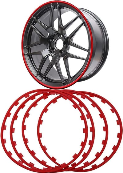 Velgbeschermers - Wielring set - Velgen beschermen - Sterke slagvastheid - 21 inch - Rood
