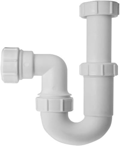 Verstelbare P-trap - Afvoerbuis - Afvalwaterafvoer - Multifit aansluiting - 38 of 75mm - Wit