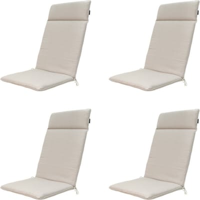 Madison - Tuinstoelkussen Hoge Rug Napels taupe - Ca. 120x50 cm - Set van 4