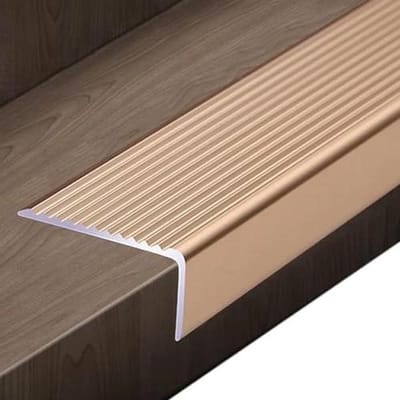 Trapneus Profiel - Antislip Rand - Veilig Lopen - Golvend Ontwerp - 90 cm Lengte - Goud