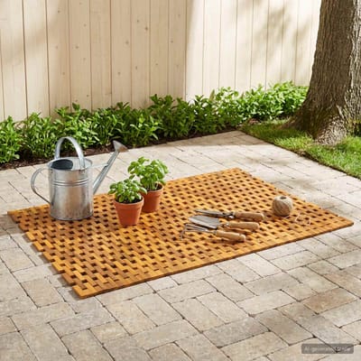 vidaXL - Badmatten - Naturel - 95 - x - 140 - cm - Massief - Acacia - Hout