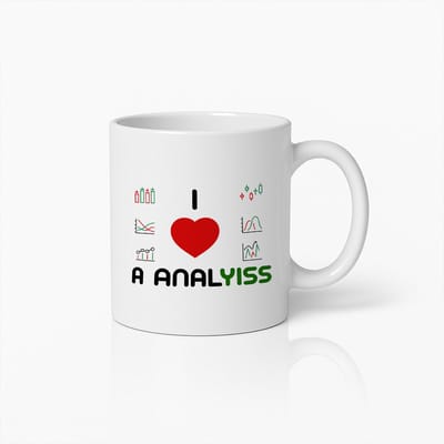 Data-analist Koffiemok – Ik Hou van Analyse Grappig Statistische Grafieken Ontwerp