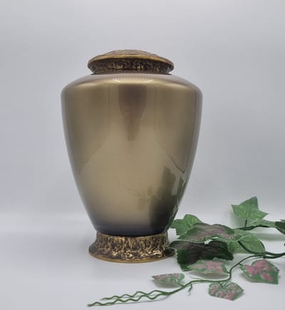 Urn - Glas - Messing - Goud/Bruin - Glans - 3,5 liter - Urn voor as - GM02