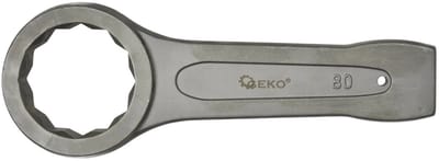 GEKO Ring Slogging Steeksleutel - 80mm - Zware Constructie - 12-Punts - Chroom-Vanadium Staal