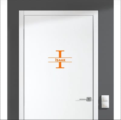Deursticker Met Naam -  Isaak - Oranje