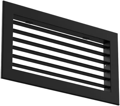 Wandrooster Instelbaar - Ventilatierooster - Ventilatie Verbeteren - Met Klemveren - 400x200 mm - Zwart