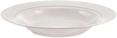 Ambition Aura Silver Serie - Porseleinen Soepbord - 23 cm - Wit - Zilver
