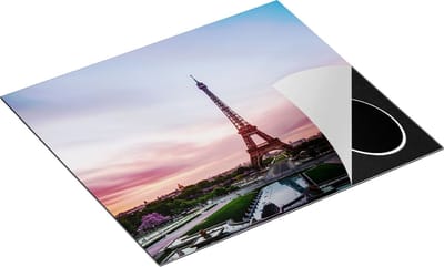 Chefcare Inductie Beschermer Eiffeltoren in Parijs met Kleurrijke Hemel - 60x50 cm - Afdekplaat Inductie - Kookplaat Beschermer - Inductie Mat