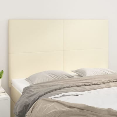 vidaXL - Hoofdbord - crème - 144x5x118/128 - cm - kunstleer