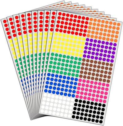 Golden crown - 16.000 Stuks - Gekleurde Stippenstickers - Zelfklevende Etiketten - 8mm - Perfect voor Creatieve Projecten - 10 Kleuren