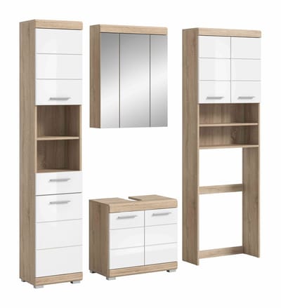 Lambada badkamercombinatie wit hoogglans MDF TZ wit NB - 34x190x191cm