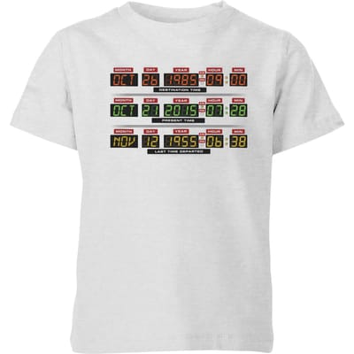 Back To The Future Destination Clock Kids' T-Shirt - Grey - 98/104 (3-4 jaar)