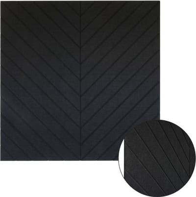 IVOL Akoestisch wandpaneel PET-vilt - 100x100cm - Visgraat motief Zwart