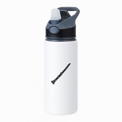 Hacebo® - Fluit waterfles met rietje zwart - Muziek - Muzikanten - Instrument - blaasinstrument - muzikanten - water fles - 650ML