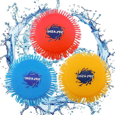 Water Frisbee Stel van 3 Super Sagte Absorberende Water Frisbee Speelgoed Draagbare Herbruikbare vir Buiteswembad Strand Kinders Volwasse Water Speelgoed (Blou, Rooi, Geel-Ø 17 cm)