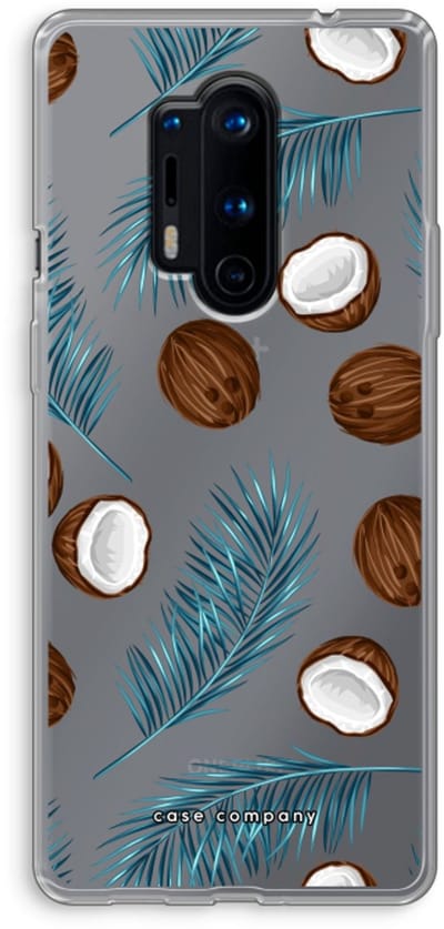 Case Company® - Hoesje geschikt voor OnePlus 8 Pro hoesje - Kokosnoot - Soft Cover Telefoonhoesje - Bescherming aan alle Kanten en Schermrand