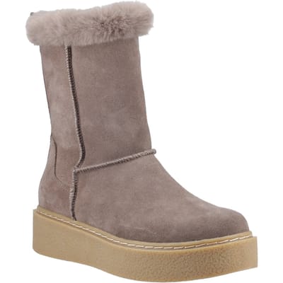 Hush Puppies Becca Mid Suède Dames Taupe Laarzen